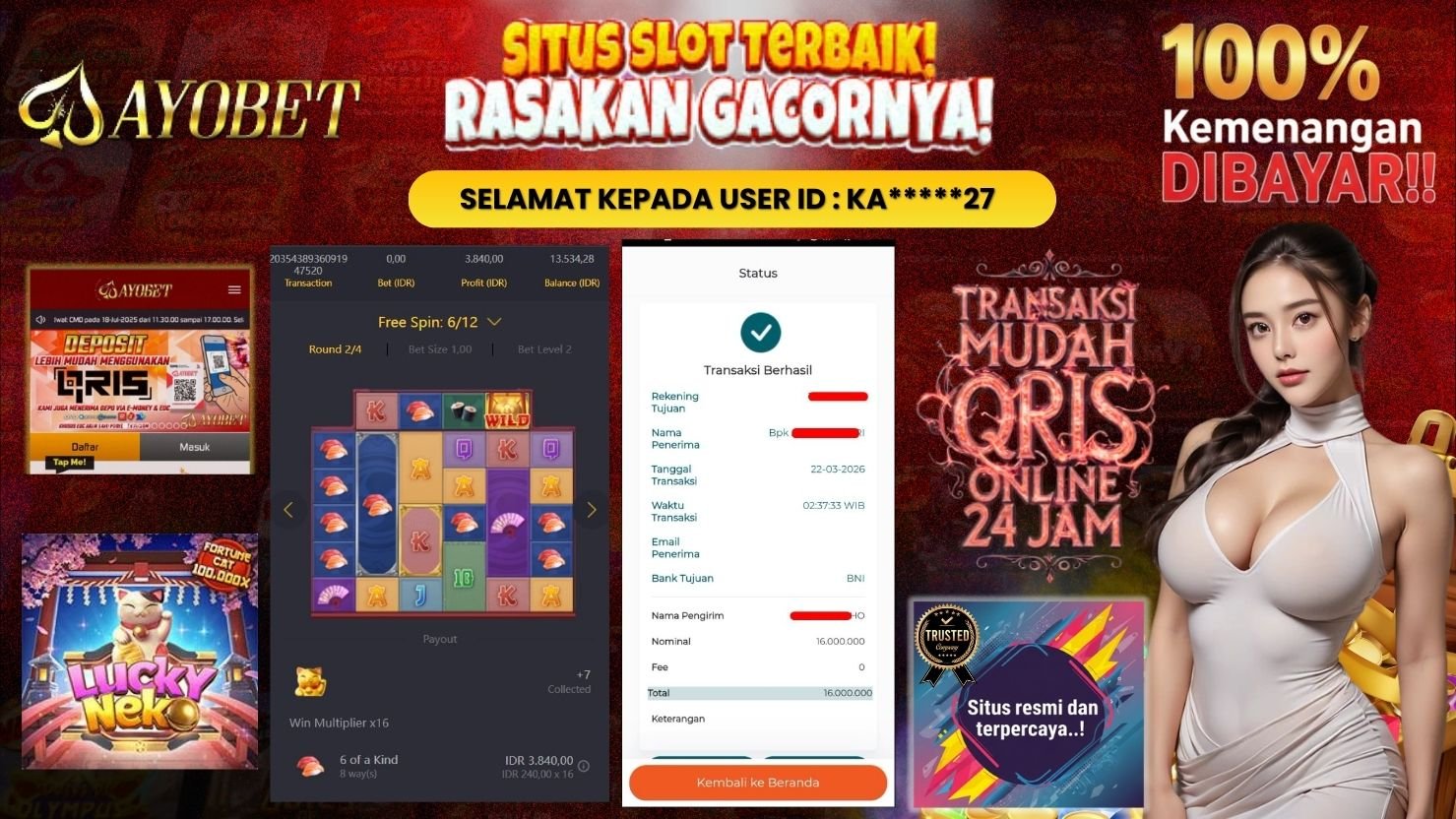 AYOBET JACKPOT SLOT LUCKY NEKO